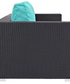 Modway Fire Pit Table Set Convene 3 Piece Set Outdoor Patio With Fire Pit Espresso Turquoise