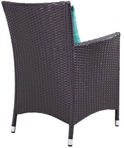 Modway Convene 3 Piece Set Outdoor Patio With Fire Pit Espresso Turquoise