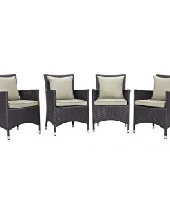 Modway Outdoor Dining Sets Convene 4 Piece Outdoor Patio Dining Set