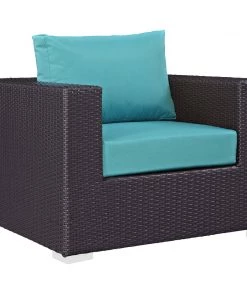 Modway Fire Pit Table Set Convene 5 Piece Set Outdoor Patio With Fire Pit Espresso Turquois