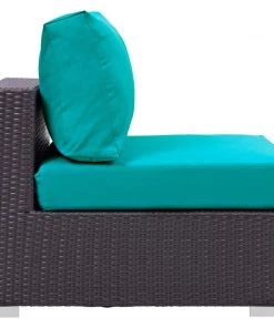 Modway Fire Pit Table Set Convene 5 Piece Set Outdoor Patio With Fire Pit Espresso Turquoise