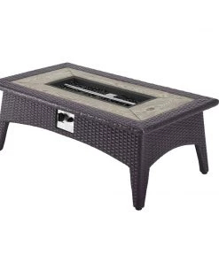 Modway Convene 5 Piece Set Outdoor Patio With Fire Pit Espresso Turquoise