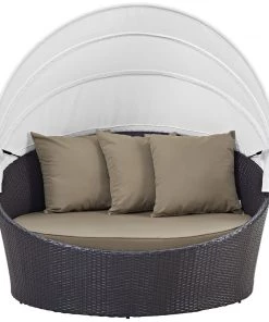 Modway Convene Canopy Outdoor Patio Daybed Espresso Mocha