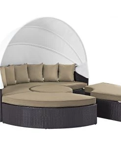 Modway Outdoor Daybeds Convene Canopy Outdoor Patio Daybed Espresso Mocha