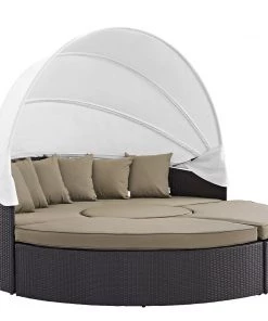 Modway Outdoor Daybeds Convene Canopy Outdoor Patio Daybed Espresso Mocha