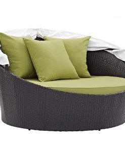 Modway Outdoor Daybeds Convene Canopy Outdoor Patio Daybed Espresso Peridot