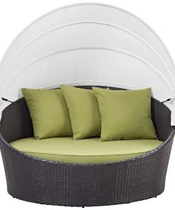 Modway Outdoor Daybeds Convene Canopy Outdoor Patio Daybed Espresso Peridot