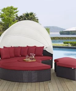 Modway Outdoor Daybeds Convene Canopy Outdoor Patio Daybed Espresso Red 12 Modway Outdoor Daybeds Convene Canopy Outdoor Patio Daybed Espresso Red