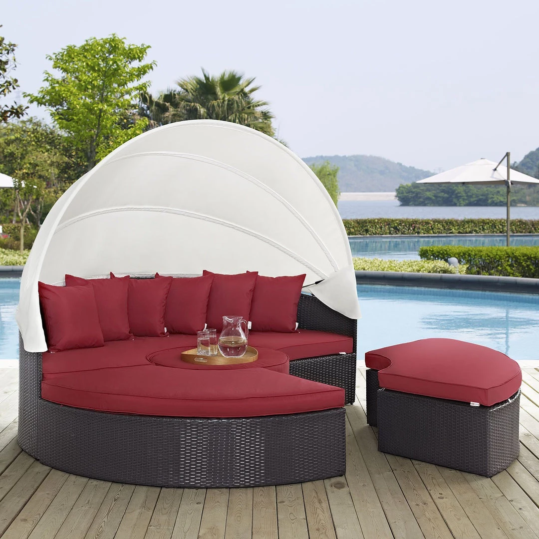Modway Outdoor Daybeds Convene Canopy Outdoor Patio Daybed Espresso Red 6 Modway Outdoor Daybeds Convene Canopy Outdoor Patio Daybed Espresso Red