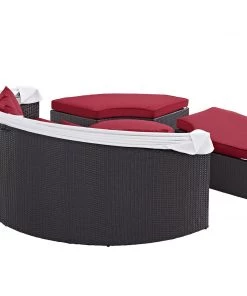 Modway Outdoor Daybeds Convene Canopy Outdoor Patio Daybed Espresso Red 10 Modway Outdoor Daybeds Convene Canopy Outdoor Patio Daybed Espresso Red
