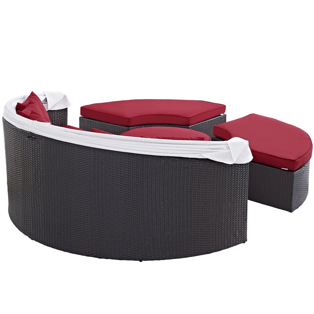 Modway Outdoor Daybeds Convene Canopy Outdoor Patio Daybed Espresso Red 4 Modway Outdoor Daybeds Convene Canopy Outdoor Patio Daybed Espresso Red