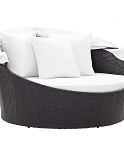 Modway Convene Canopy Outdoor Patio Daybed Espresso White