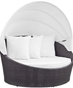 Modway Convene Canopy Outdoor Patio Daybed Espresso White