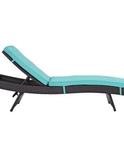 Modway Lounge Chair Outdoor Convene Chaise Outdoor Patio Set Of 2 Espresso Turquoise