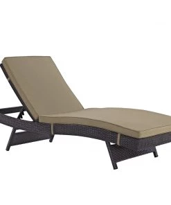 Modway Convene Chaise Outdoor Patio Set Of 4 Espresso Mocha Lounge Chair Outdoor