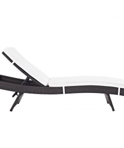 Modway Lounge Chair Outdoor Convene Chaise Outdoor Patio Set Of 4 Espresso White
