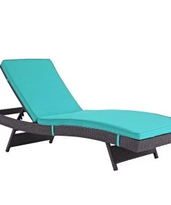 Modway Lounge Chair Outdoor Convene Chaise Outdoor Patio Set Of 6 Espresso Turquoise