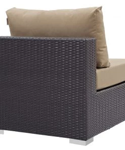 Modway Convene Outdoor Patio Armless Espresso Mocha Outdoor Sectional