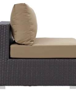 Modway Convene Outdoor Patio Armless Espresso Mocha Outdoor Sectional