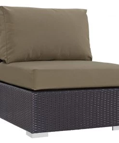 Modway Convene Outdoor Patio Armless Espresso Mocha Outdoor Sectional
