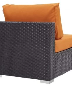 Modway Convene Outdoor Patio Armless Espresso Orange Outdoor Sectional