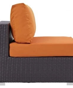 Modway Convene Outdoor Patio Armless Espresso Orange Outdoor Sectional