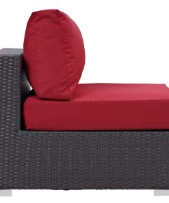 Modway Convene Outdoor Patio Armless Espresso Red Outdoor Sectional