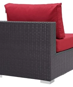 Modway Convene Outdoor Patio Armless Espresso Red Outdoor Sectional