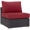 Modway Convene Outdoor Patio Armless Espresso Red Outdoor Sectional