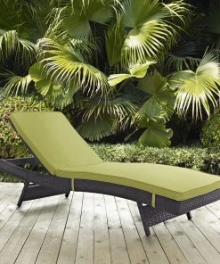 Modway Lounge Chair Outdoor Convene Outdoor Patio Chaise Espresso Peridot