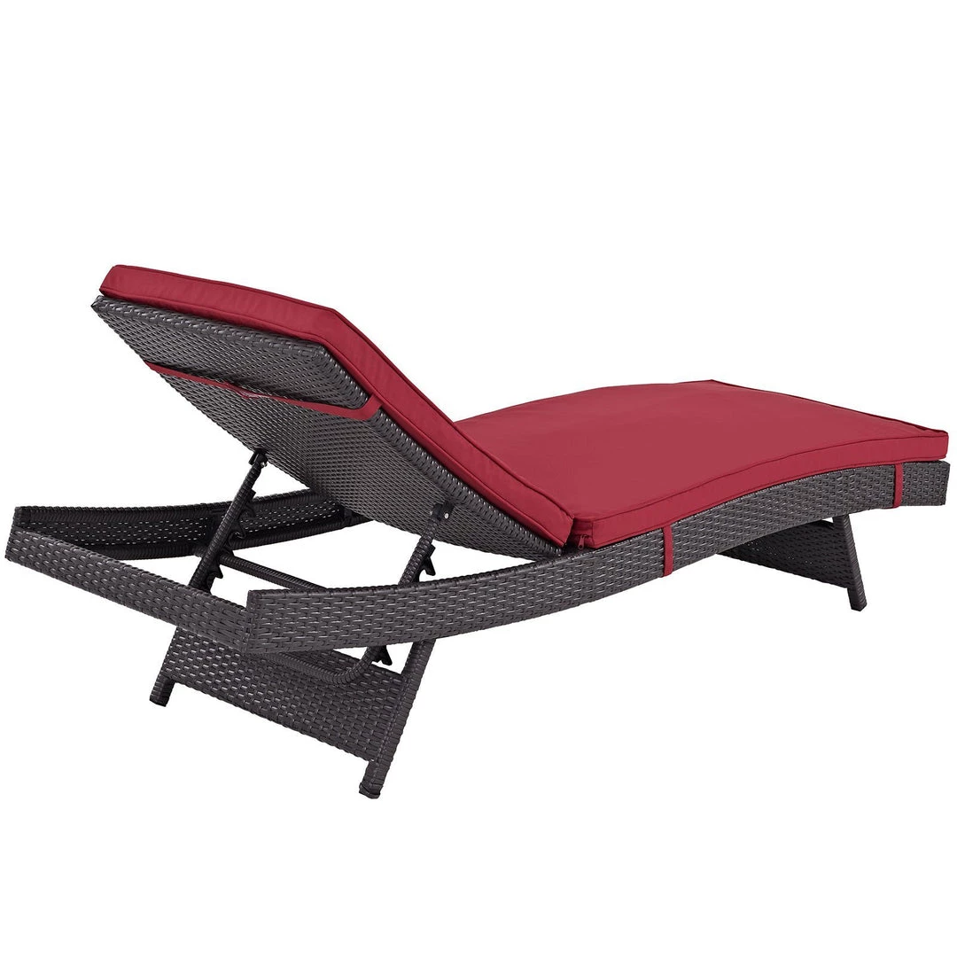 Modway Lounge Chair Outdoor Convene Outdoor Patio Chaise Espresso Red 3 Modway Lounge Chair Outdoor Convene Outdoor Patio Chaise Espresso Red