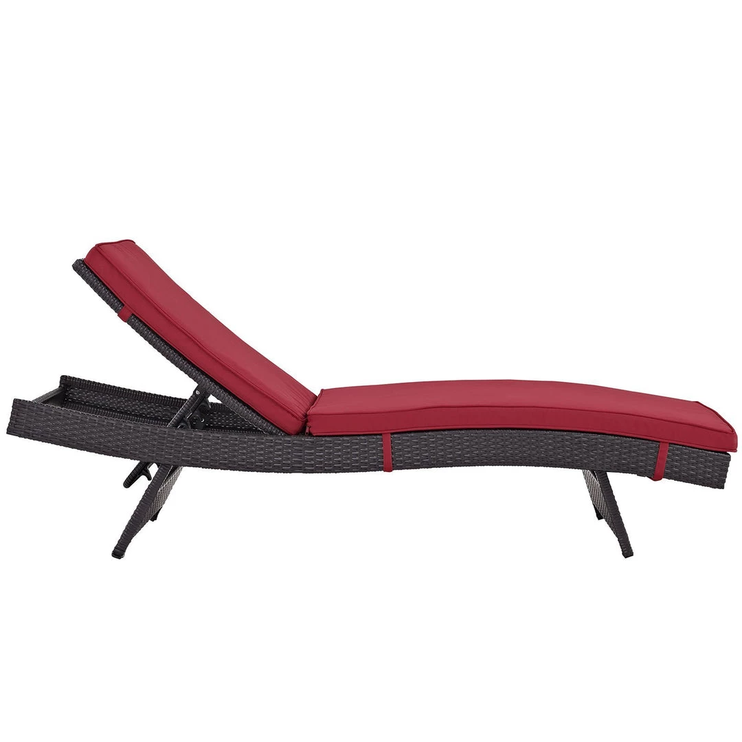 Modway Lounge Chair Outdoor Convene Outdoor Patio Chaise Espresso Red 2 Modway Lounge Chair Outdoor Convene Outdoor Patio Chaise Espresso Red