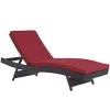 Modway Lounge Chair Outdoor Convene Outdoor Patio Chaise Espresso Red