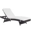 Modway Convene Outdoor Patio Chaise Espresso White Lounge Chair Outdoor