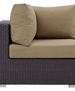 Modway Convene Outdoor Patio Corner Espresso Mocha Outdoor Sectional