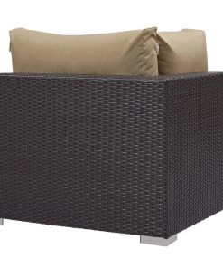 Modway Convene Outdoor Patio Corner Espresso Mocha Outdoor Sectional