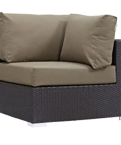 Modway Convene Outdoor Patio Corner Espresso Mocha Outdoor Sectional