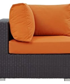 Modway Convene Outdoor Patio Corner Espresso Orange Outdoor Sectional