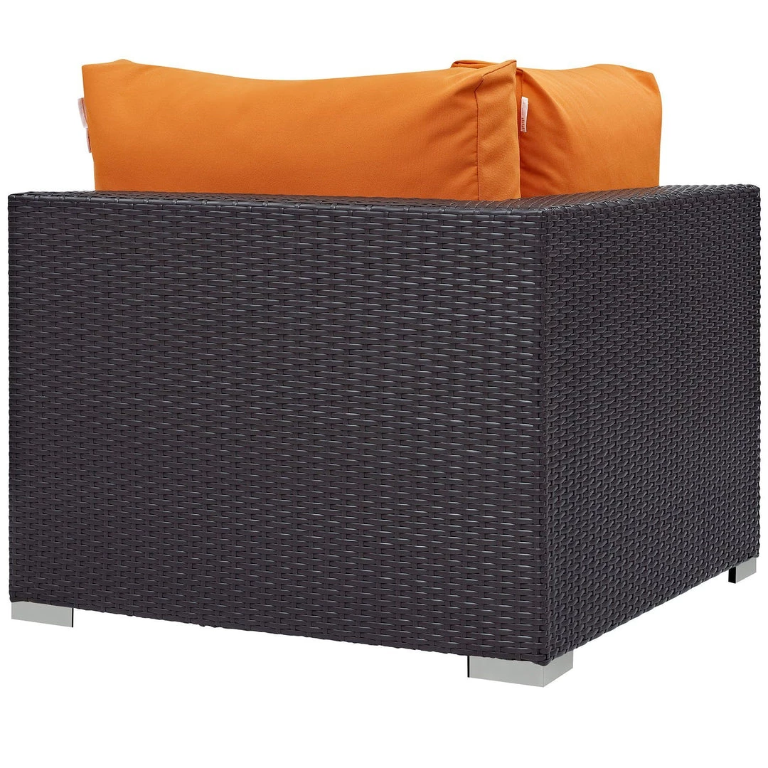 Modway Convene Outdoor Patio Corner Espresso Orange Outdoor Sectional 3 Modway Convene Outdoor Patio Corner Espresso Orange Outdoor Sectional