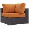 Modway Convene Outdoor Patio Corner Espresso Orange Outdoor Sectional
