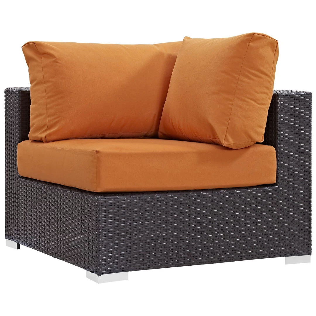 Modway Convene Outdoor Patio Corner Espresso Orange Outdoor Sectional 1 Modway Convene Outdoor Patio Corner Espresso Orange Outdoor Sectional