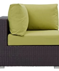 Modway Outdoor Sectional Convene Outdoor Patio Corner Espresso Peridot