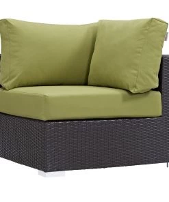 Modway Outdoor Sectional Convene Outdoor Patio Corner Espresso Peridot