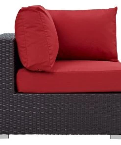 Modway Convene Outdoor Patio Corner Espresso Red Outdoor Sectional