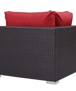 Modway Convene Outdoor Patio Corner Espresso Red Outdoor Sectional
