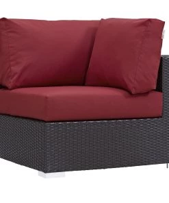 Modway Convene Outdoor Patio Corner Espresso Red Outdoor Sectional