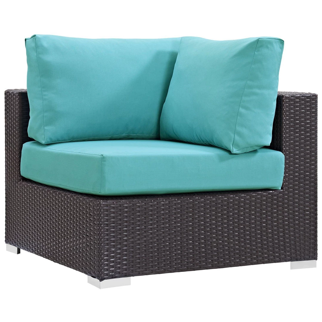 Modway Convene Outdoor Patio Corner Espresso Turquoise Outdoor Sectional 1 Modway Convene Outdoor Patio Corner Espresso Turquoise Outdoor Sectional