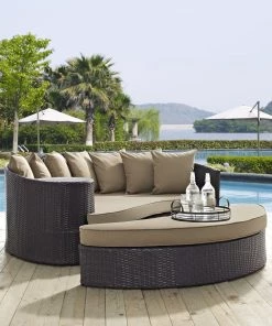 Modway Outdoor Daybeds Convene Outdoor Patio Daybed Espresso Mocha