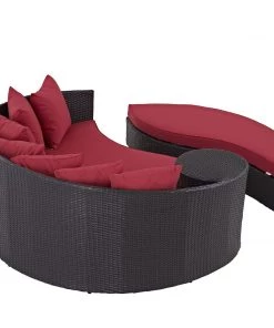 Modway Outdoor Daybeds Convene Outdoor Patio Daybed Espresso Red