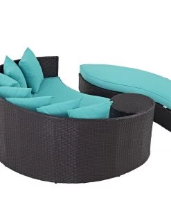 Modway Outdoor Daybeds Convene Outdoor Patio Daybed Espresso Turquoise